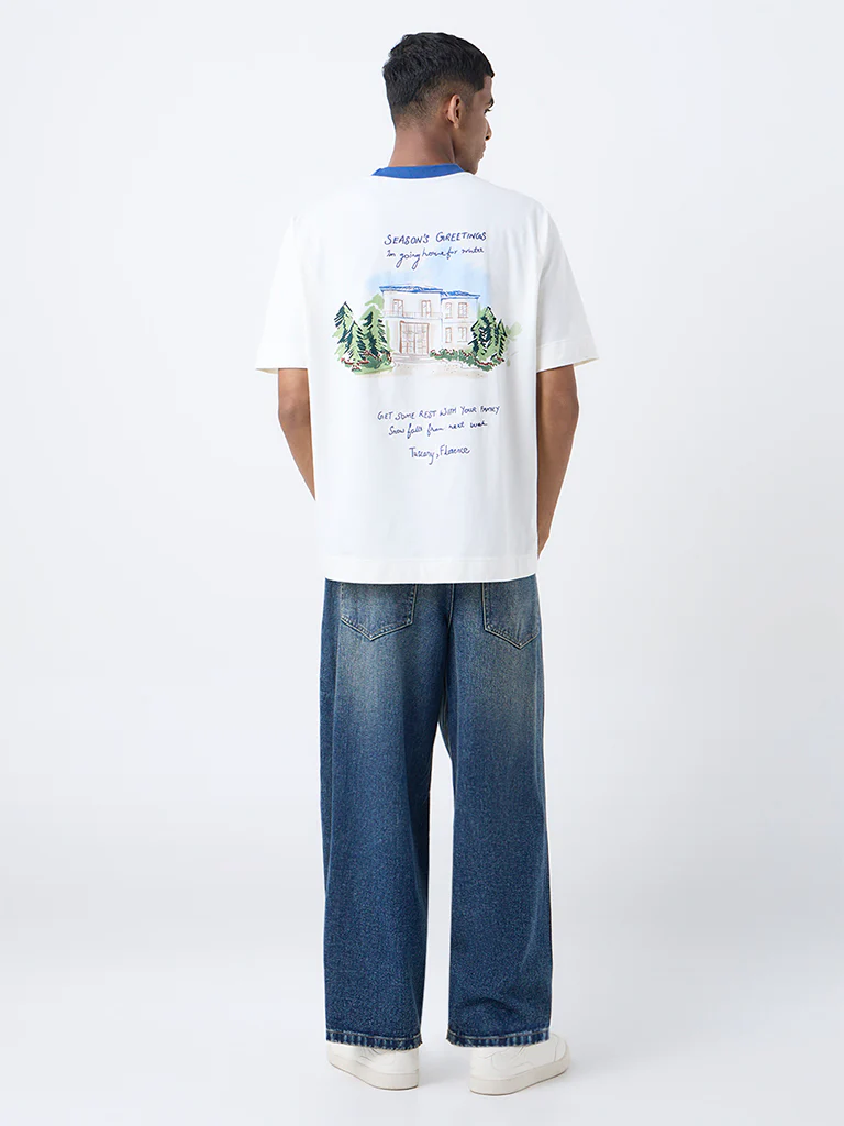 Nuon Cream Scenic-Inspired Regular-Fit Cotton T-Shirt - Image 4