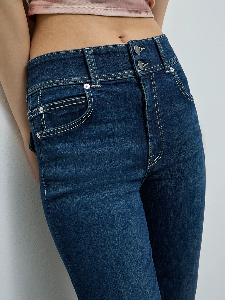 Nuon Dark Blue High-Rise Bootcut Jeans - Image 3