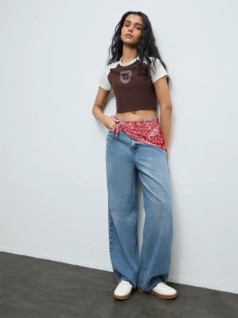 Nuon Dark Blue High-Rise Jeans
