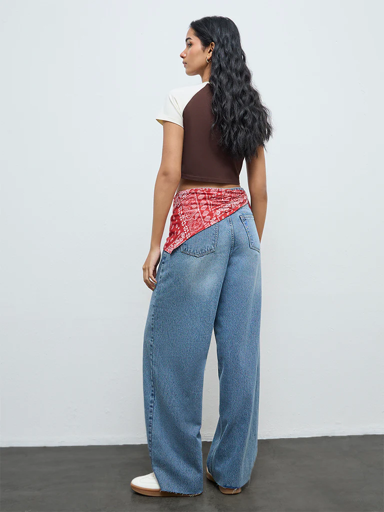 Nuon Dark Blue High-Rise Jeans - Image 4