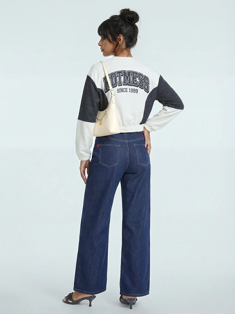 Nuon Dark Blue High-Rise Wide Leg Jeans - Image 3
