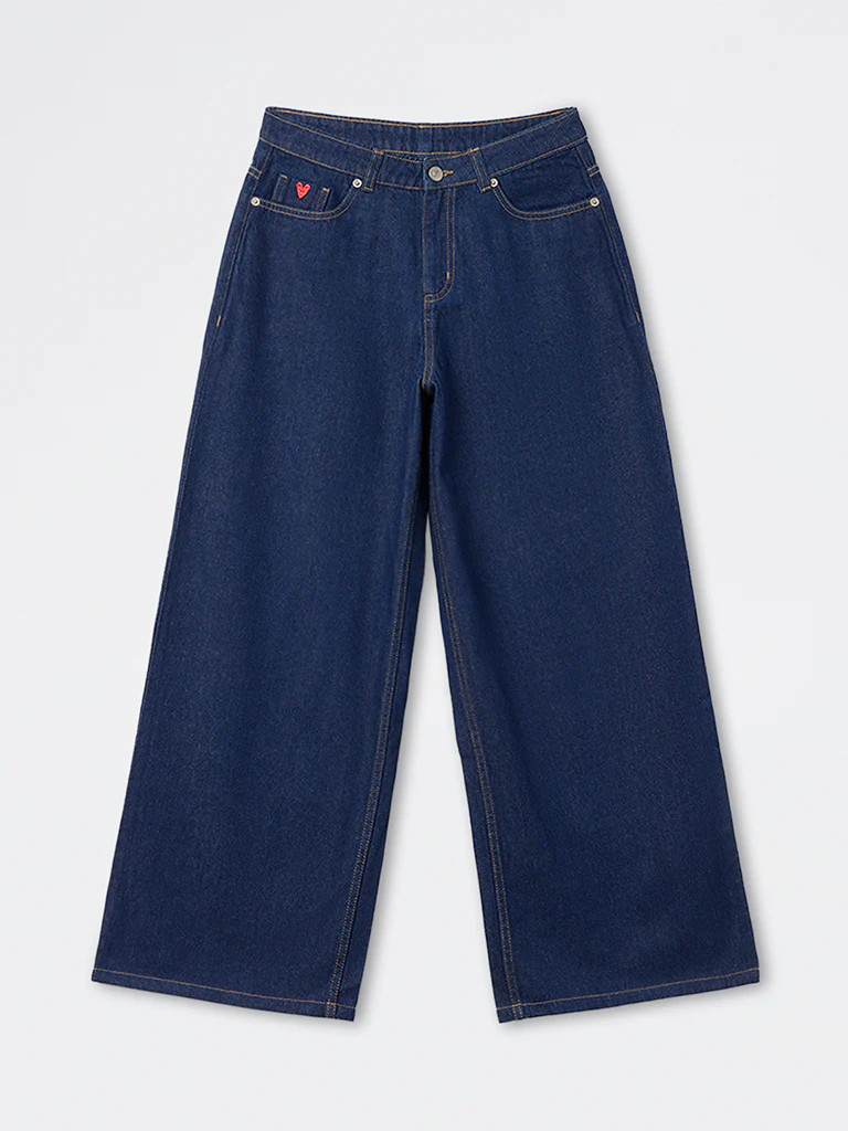 Nuon Dark Blue High-Rise Wide Leg Jeans - Image 4