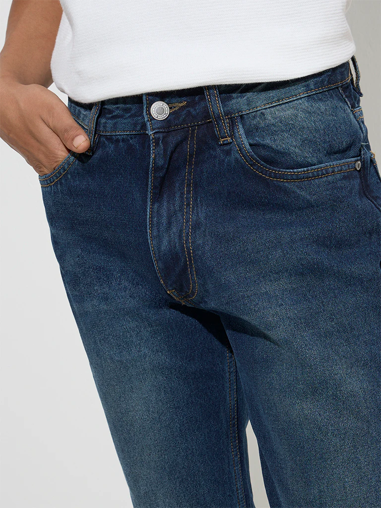 Nuon Dark Blue Relaxed-Fit Mid-Rise Jeans - Image 2