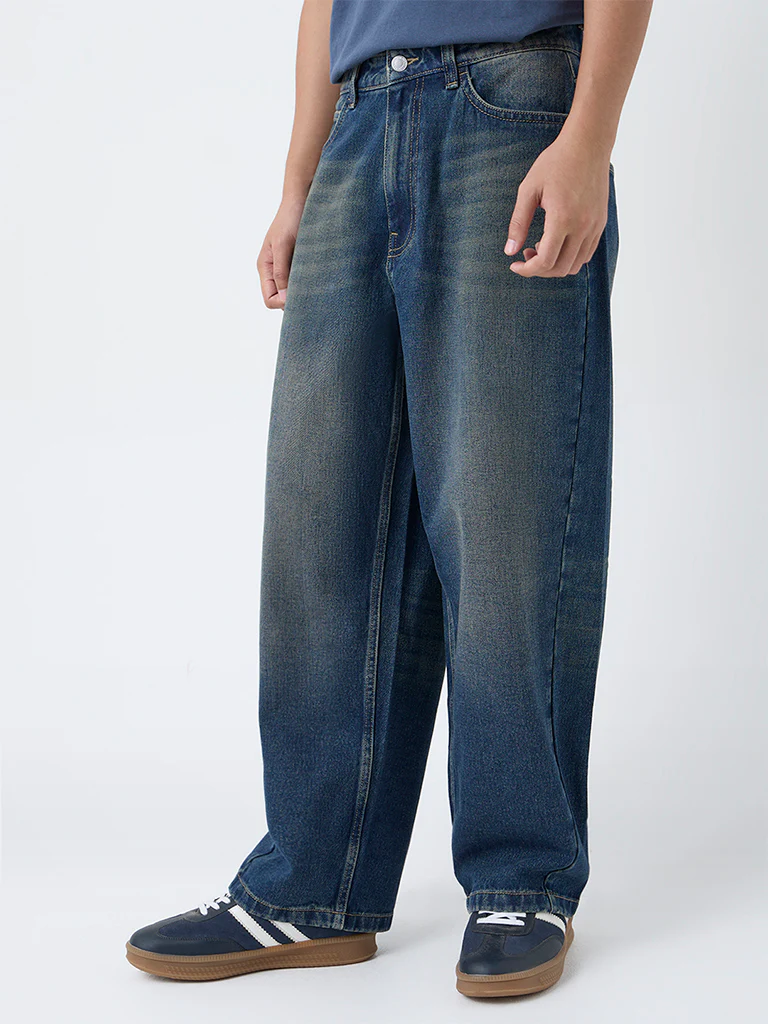 Nuon Dark Blue Relaxed-Fit Mid-Rise Jeans - Image 2