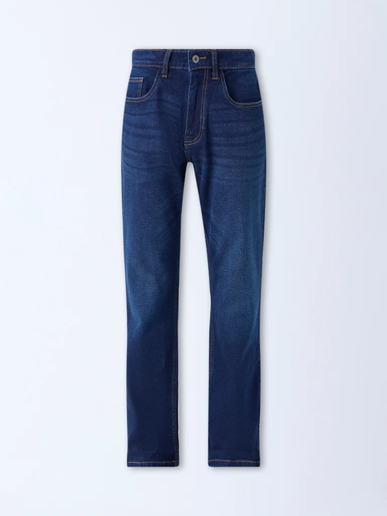 Nuon Dark Blue Straight-Fit Mid-Rise Jeans - Image 5