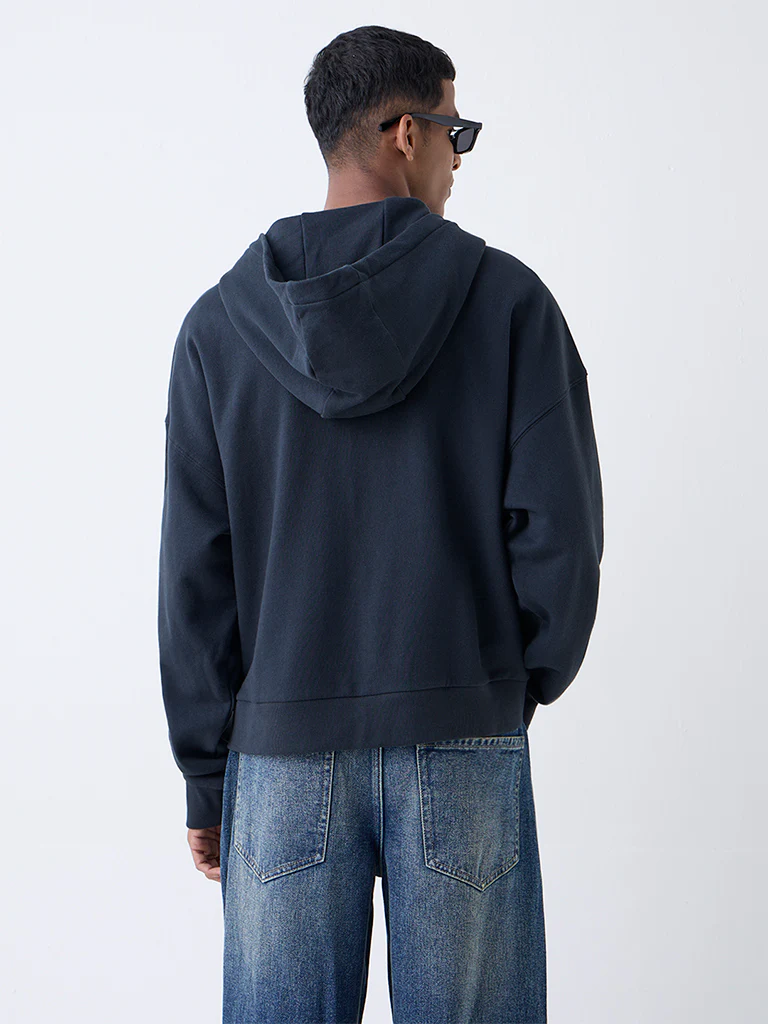 Nuon Dark Green Relaxed-Fit Cotton Hoodie - Image 4