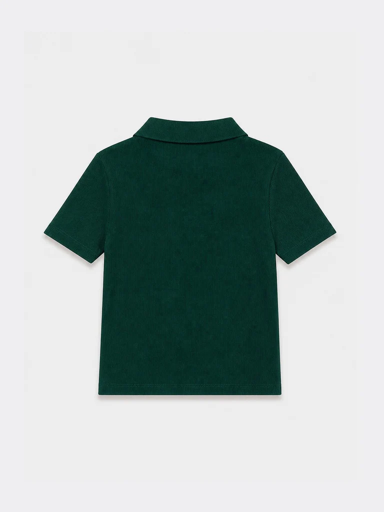 Nuon Green Ribbed Cotton-Blend T-Shirt - Image 6
