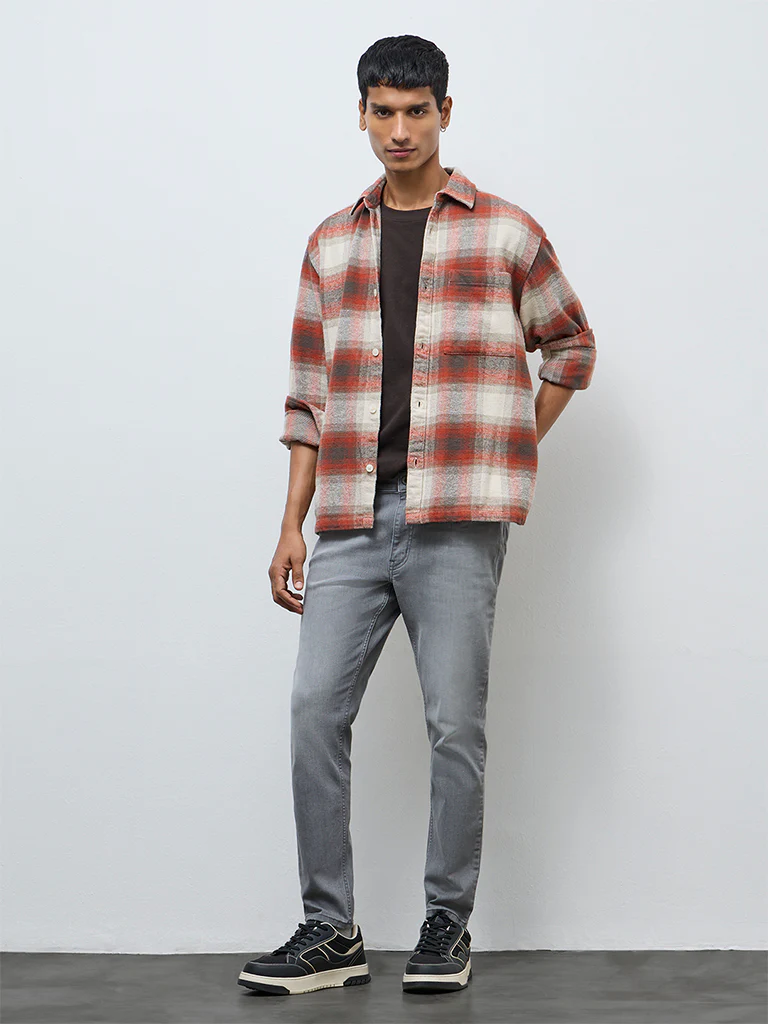 Nuon Grey Faded Rodeo Slim-Fit Mid-Rise Jeans