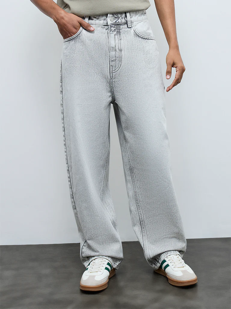 Nuon Grey Skater-Fit Mid-Rise Jeans - Image 3