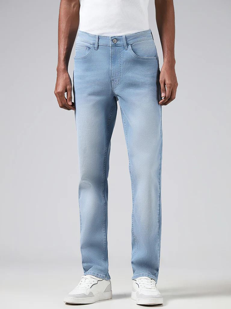 Nuon Ice Blue Relaxed-Fit Mid-Rise Jeans - Image 3