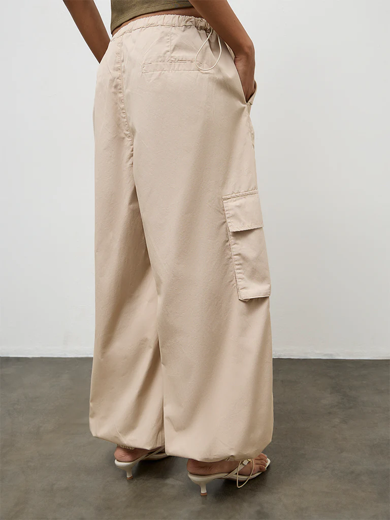 Nuon Light Beige High-Rise Cargo Pants - Image 4