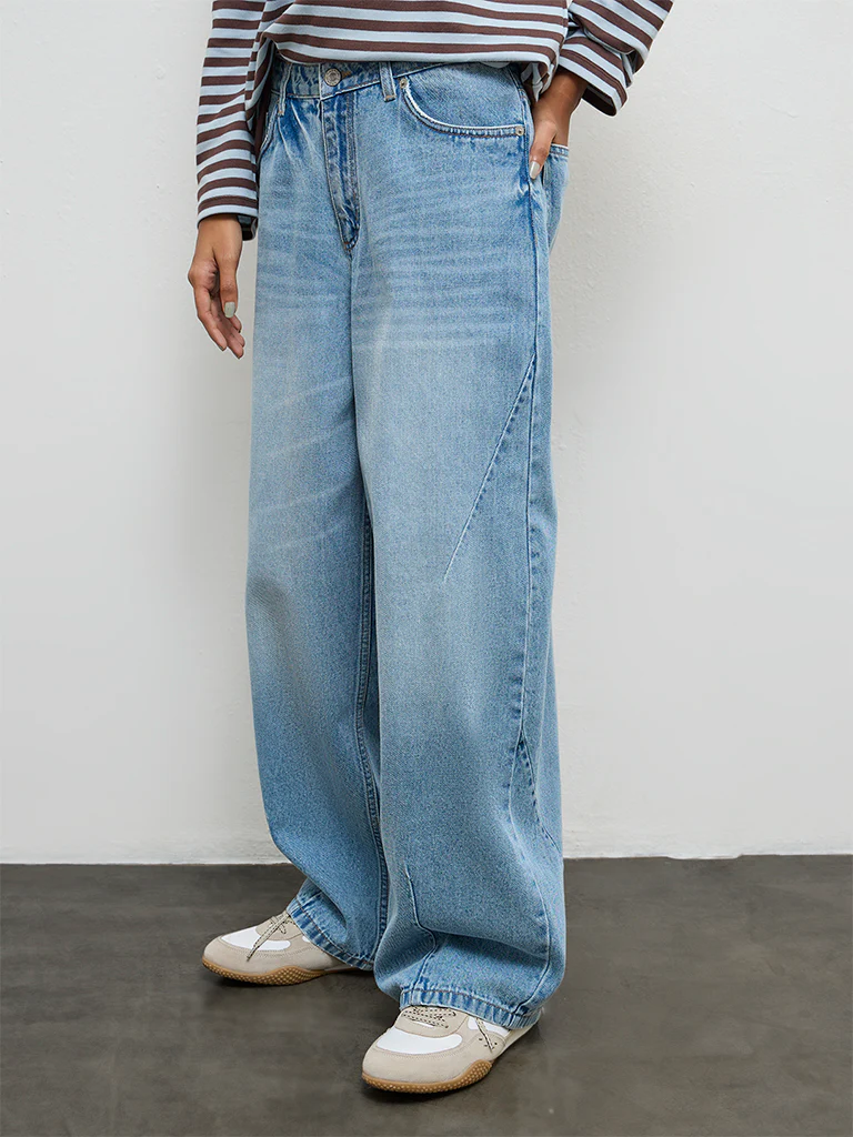 Nuon Light Blue Washed High-Rise Jeans - Image 2