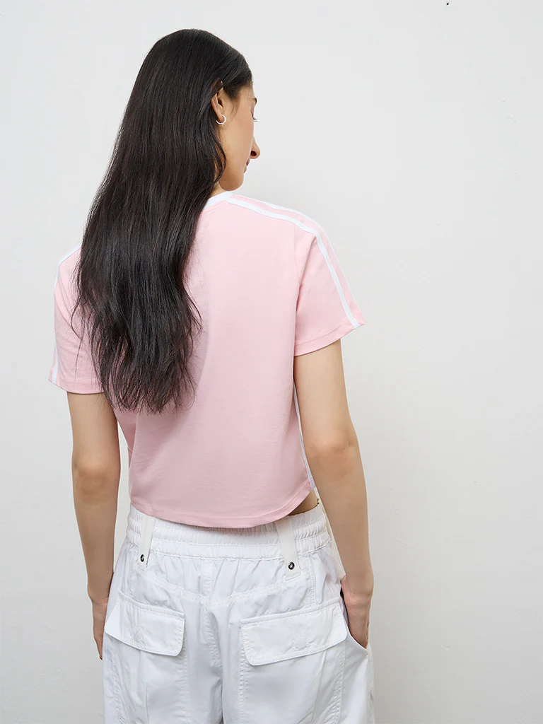 Nuon Light Pink Text Design Cotton T-Shirt - Image 4