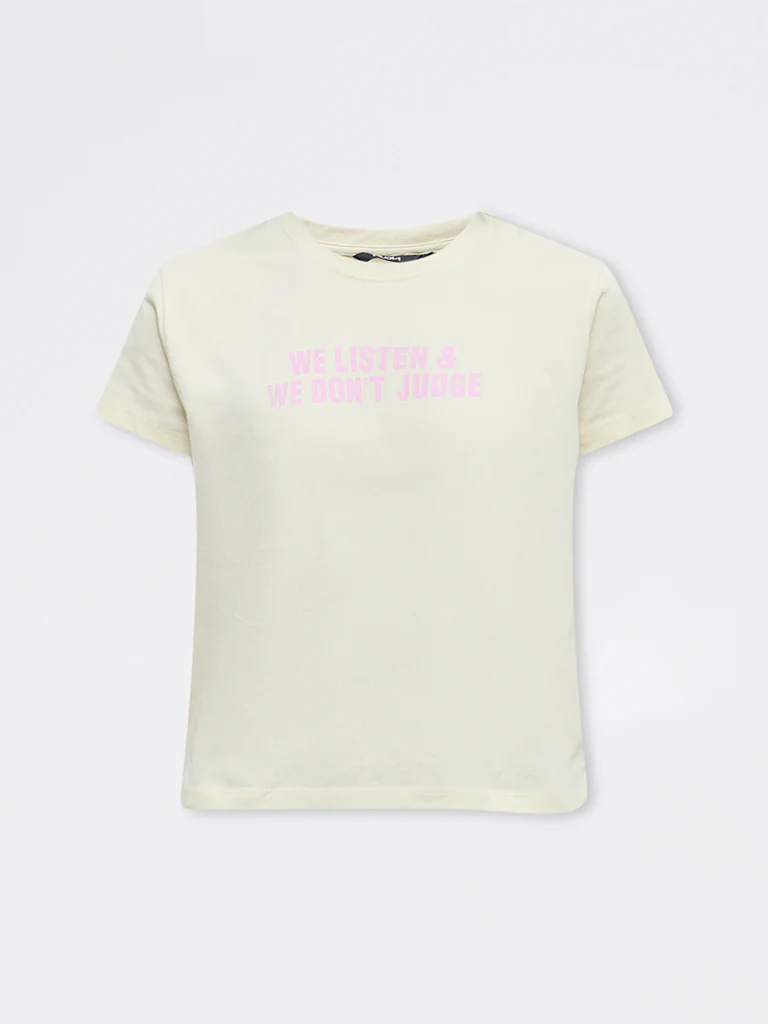 Nuon Light Yellow Text Cotton T-Shirt - Image 5