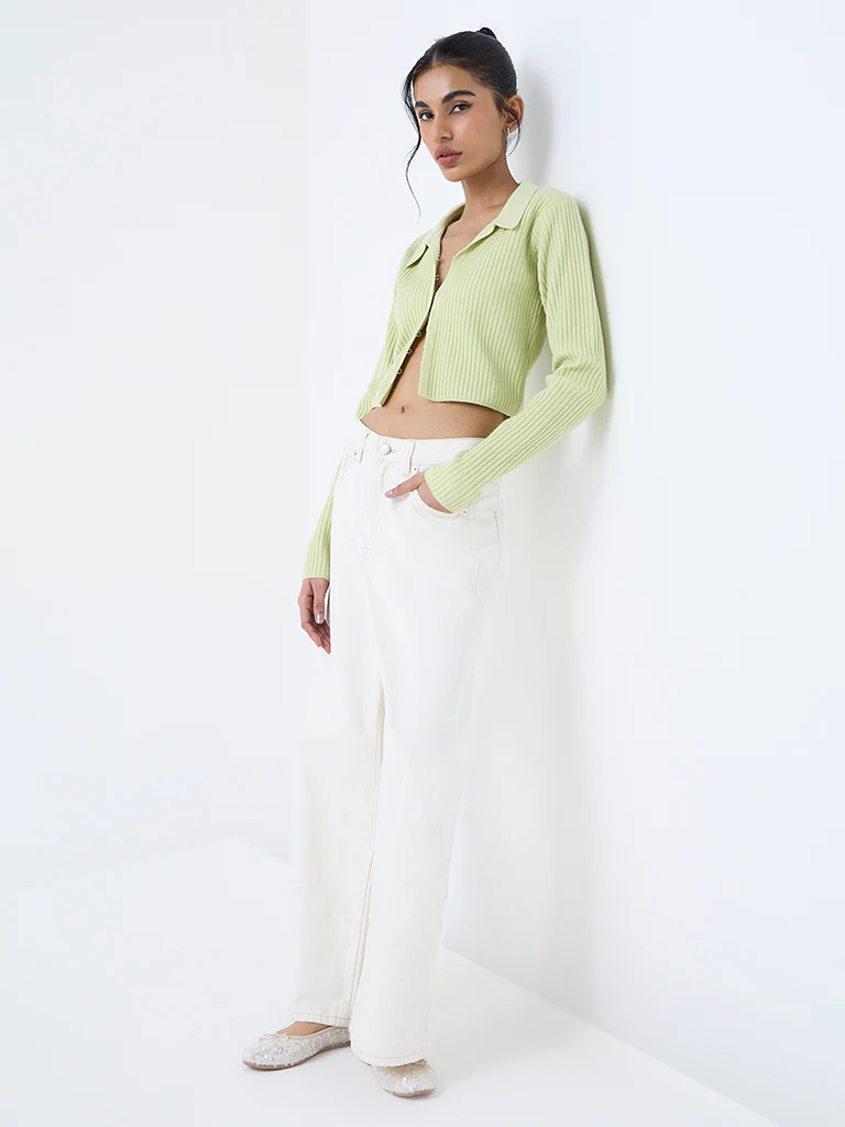 Nuon Mint Self-Striped Top - Image 2