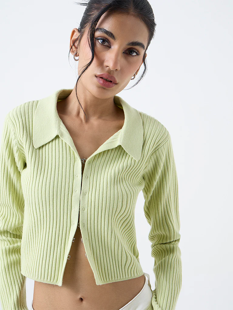 Nuon Mint Self-Striped Top - Image 3