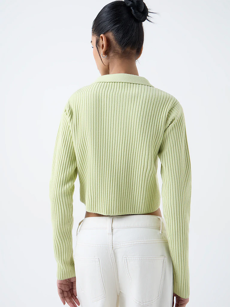 Nuon Mint Self-Striped Top - Image 4