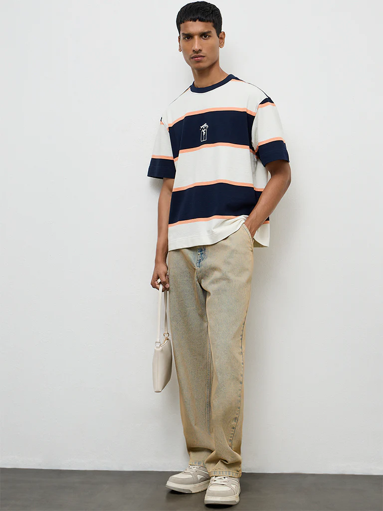 Nuon Multicolor-Blocked Relaxed-Fit Cotton T-Shirt