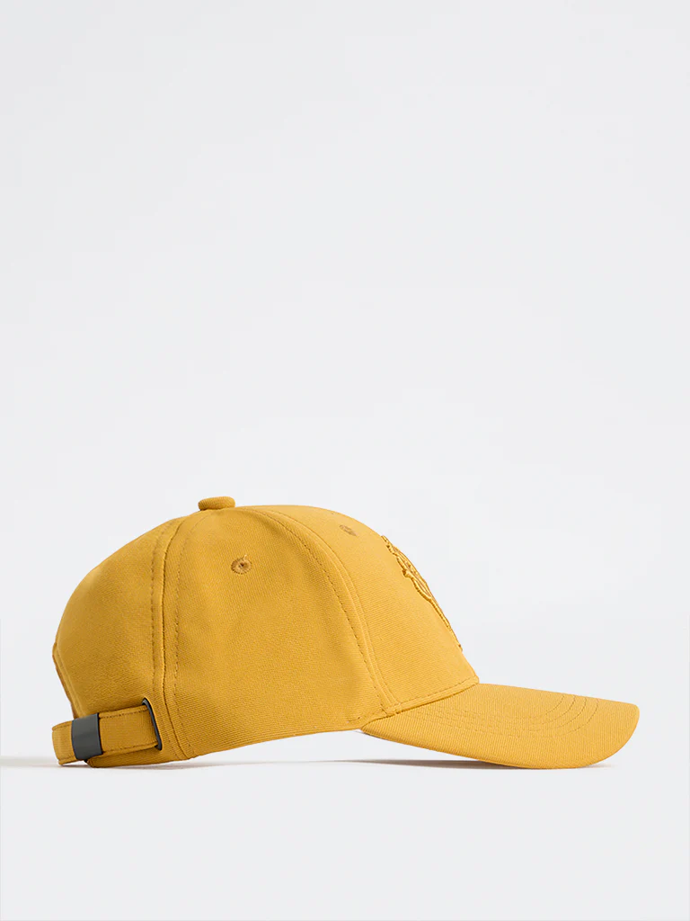 Nuon Mustard Text-Embroidered Baseball Cap - Image 2