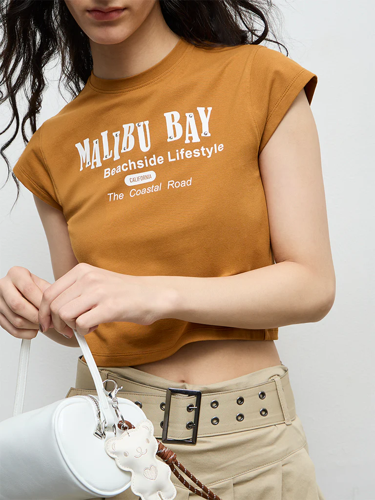 Nuon Mustard Text-Printed Cotton-Blend T-Shirt - Image 3