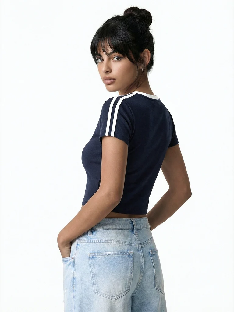 Nuon Navy Graphic Cotton T-Shirt - Image 4