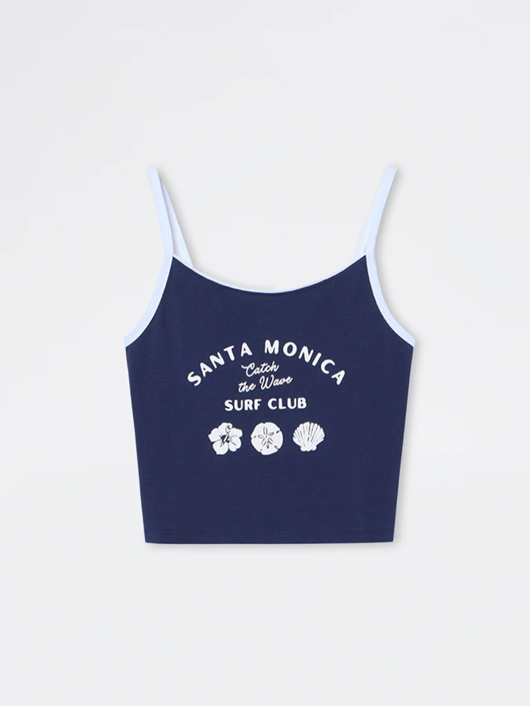 Nuon Navy Graphic Design Cotton Top