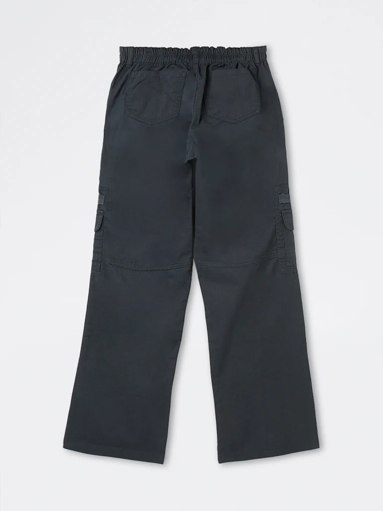 Nuon Navy High-Rise Cotton-Blend Cargo Trousers - Image 2