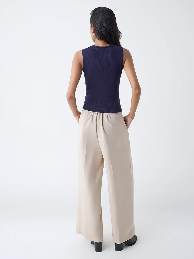 Nuon Navy Ribbed Top - Image 4
