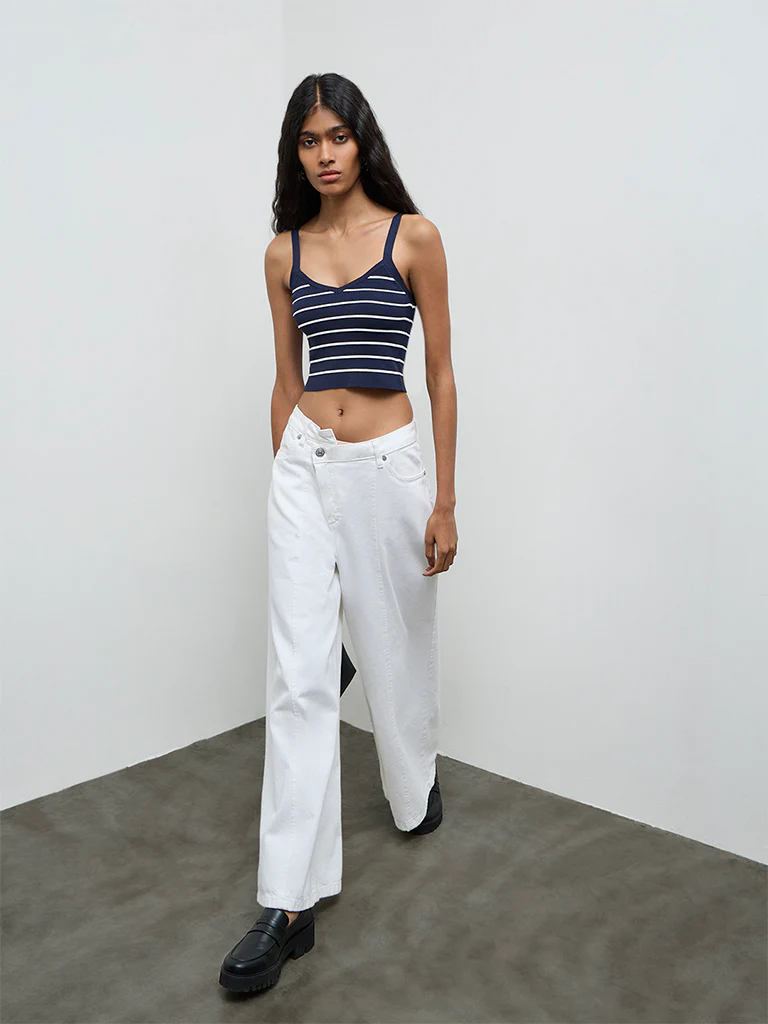Nuon Navy Striped Top