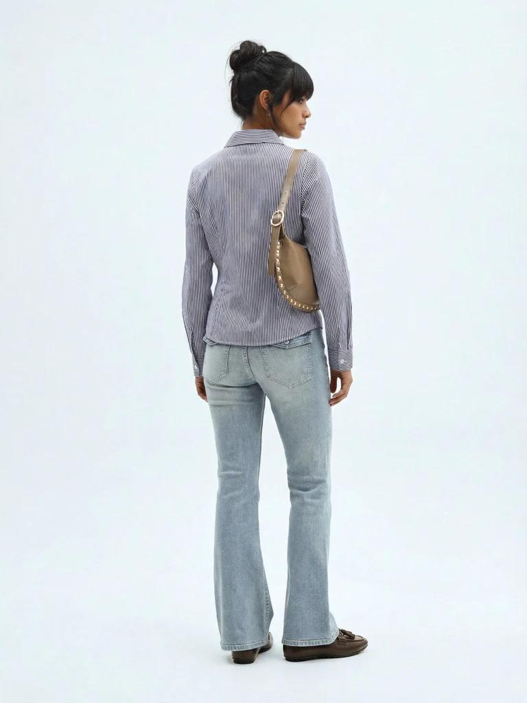 Nuon Navy Zip-Front Shirt - Image 4