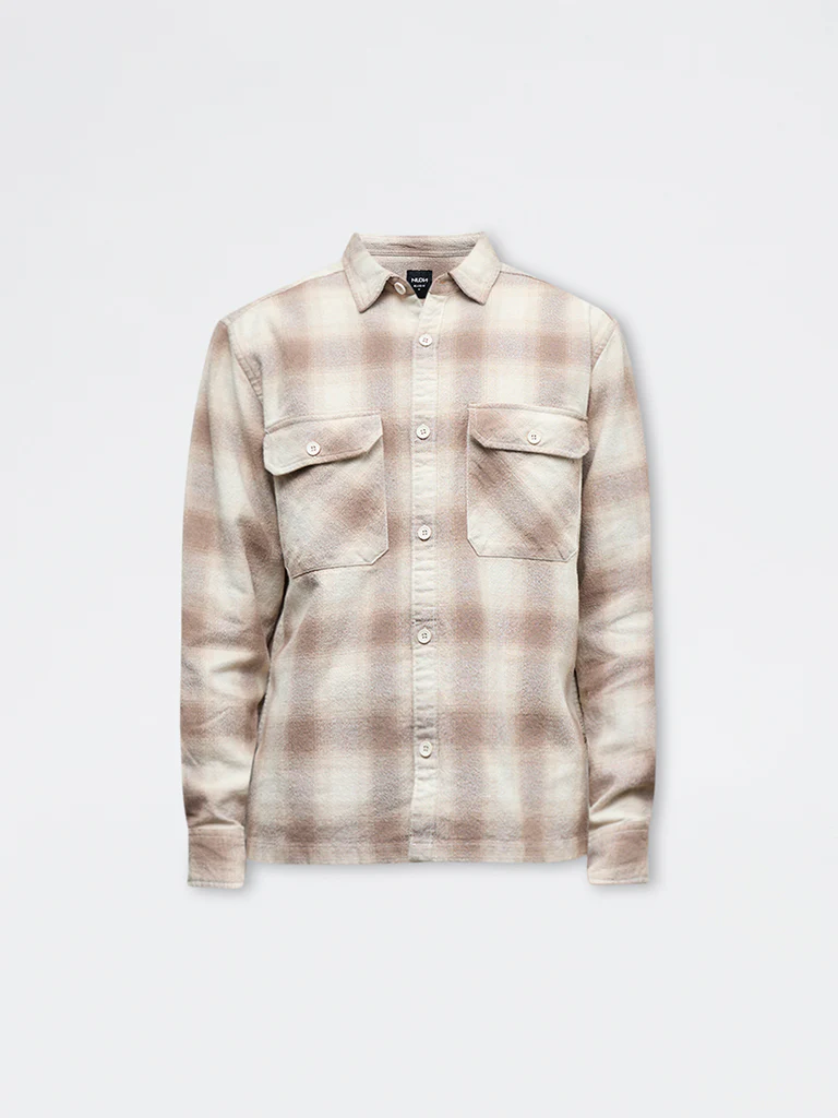 Nuon Off-White Checks Printed Relaxed-Fit Cotton Shirt - Image 5