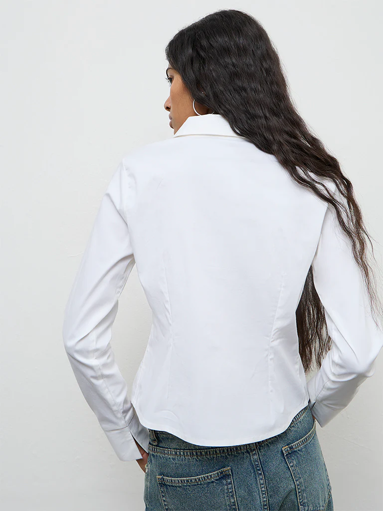 Nuon Off-White Cotton Shirt - Image 4