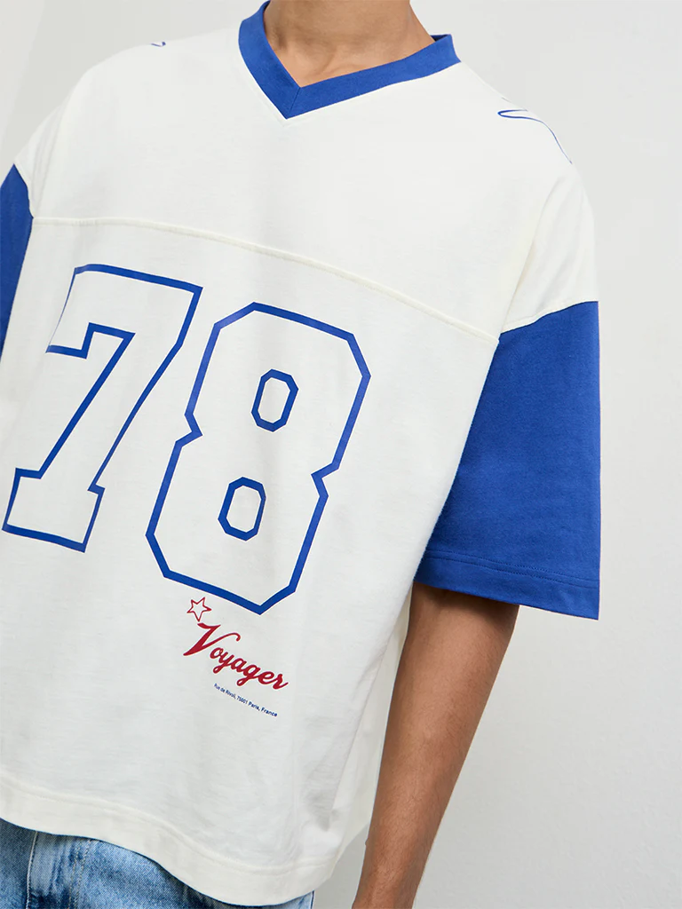 Nuon Off-White Numerical Printed Oversized-Fit Cotton T-Shirt - Image 3