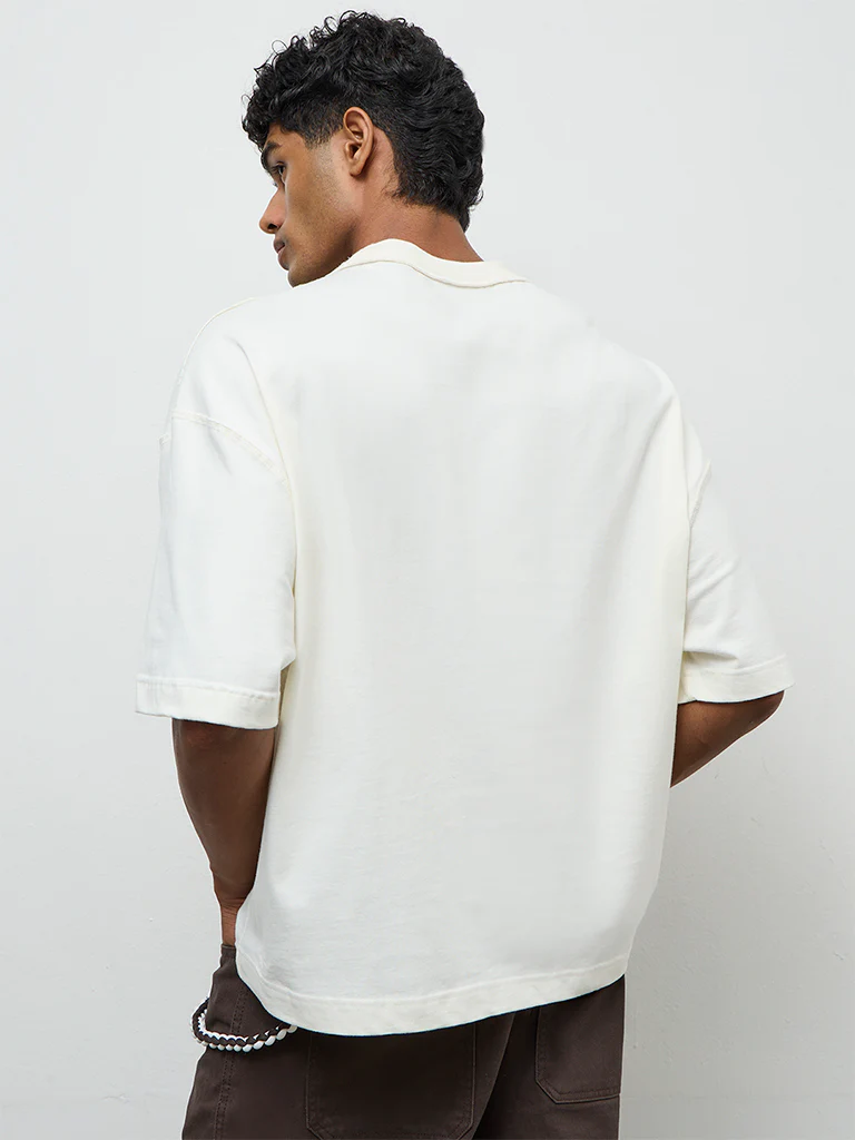 Nuon Off-White Oversized Cotton T-Shirt - Image 4