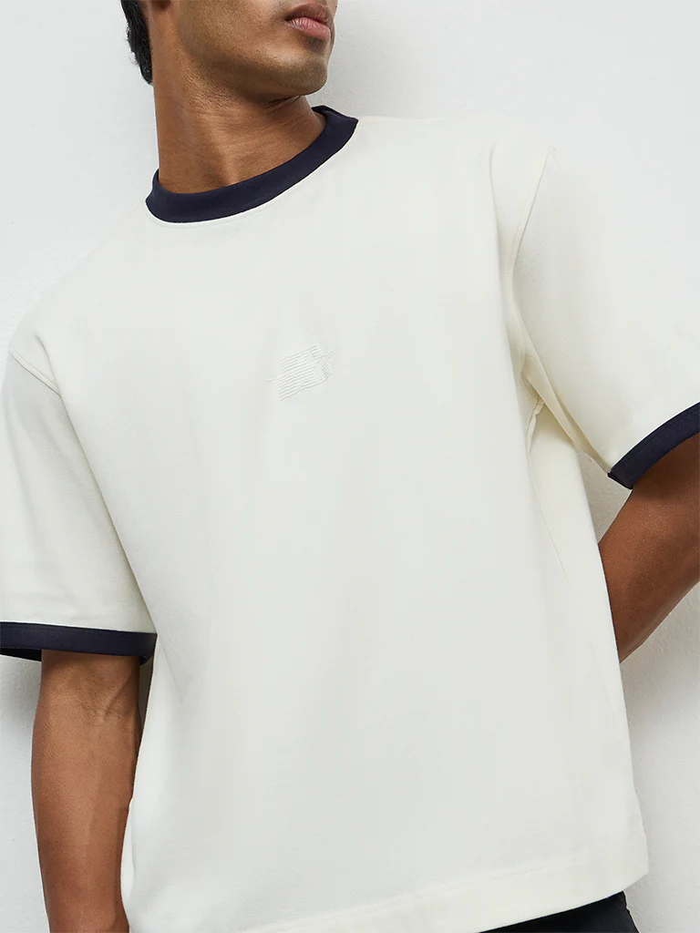 Nuon Off-White Relaxed-Fit Cotton T-Shirt - Image 3