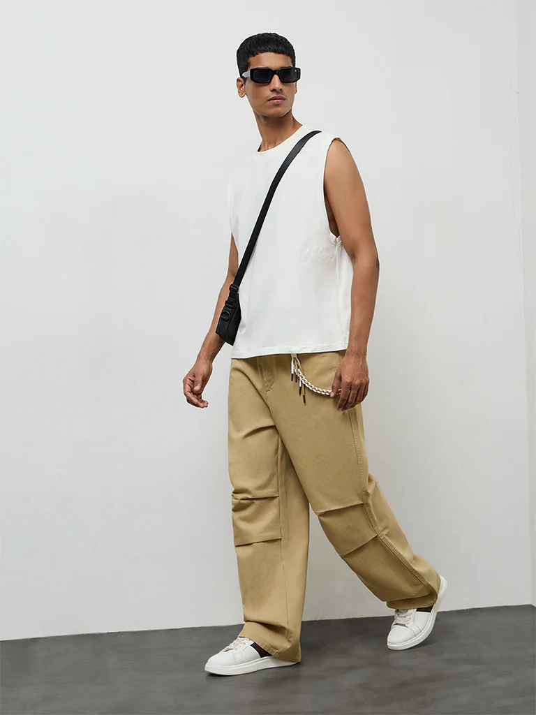 Nuon Off-White Relaxed-Fit Cotton T-Shirt - Image 2