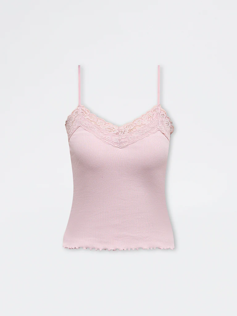 Nuon Pink Lace Cotton-Blend Top - Image 5