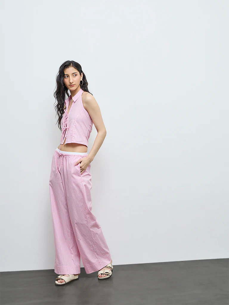 Nuon Pink Striped Top - Image 2