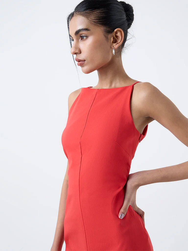 Nuon Red Bodycon Dress - Image 3