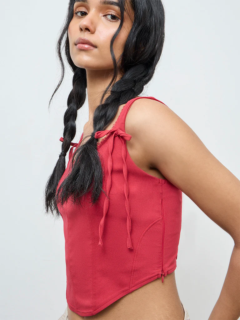 Nuon Red Bustier Top - Image 3