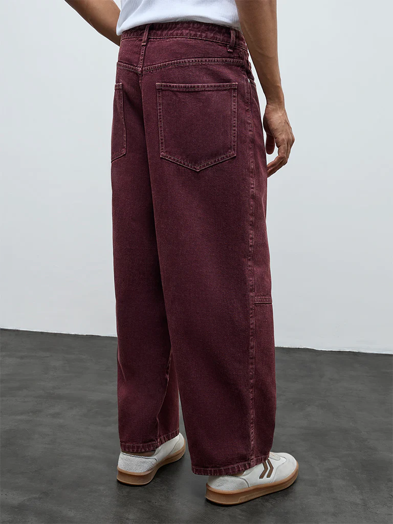 Nuon Red Relaxed-Fit Mid-Rise Jeans - Image 4