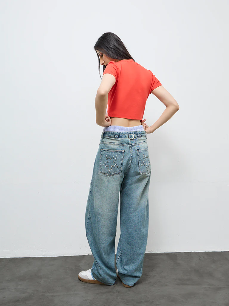 Nuon Red Solid T-Shirt - Image 4