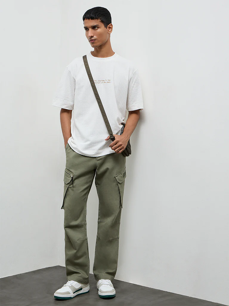 Nuon Sage Relaxed-Fit Mid-Rise Cotton Cargo Pants