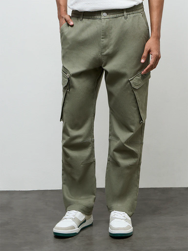 Nuon Sage Relaxed-Fit Mid-Rise Cotton Cargo Pants - Image 2