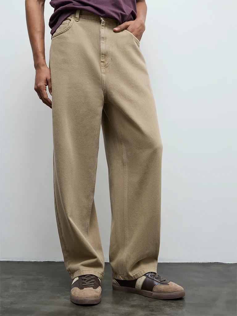 Nuon Taupe Relaxed-Fit Mid-Rise Jeans - Image 3