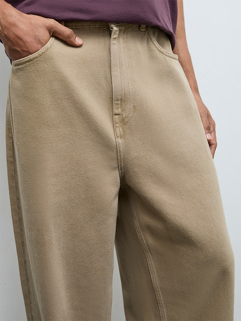 Nuon Taupe Relaxed-Fit Mid-Rise Jeans - Image 4