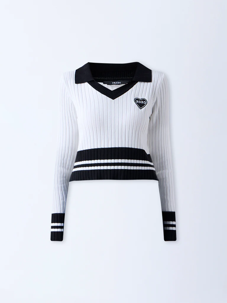 Nuon White Colour Block Top - Image 5