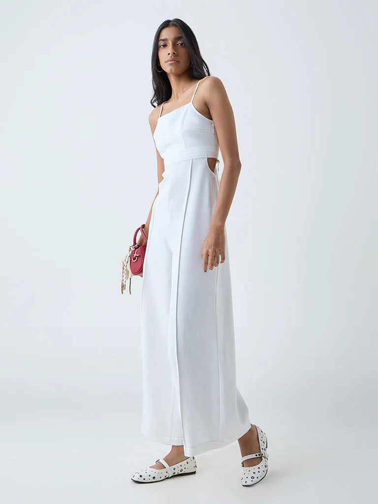 Nuon White Cut-Out Detailed Jumpsuit - Image 2