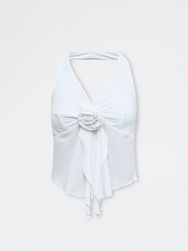 Nuon White Floral Applique Top - Image 5