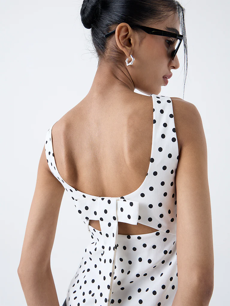 Nuon White Polka-Dot Top - Image 3